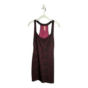 Free People Maroon and Black Textured Pullover Halter Dress Size Small